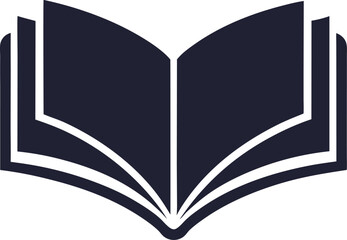 Simple open pages book symbol in vector style for learning, teaching, or digital reading
