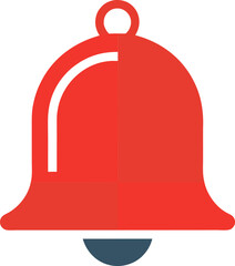 Modern bell notification icon in bold red for alert system and UI warning designs