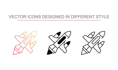 Spaceship icon design with white background stock illustration