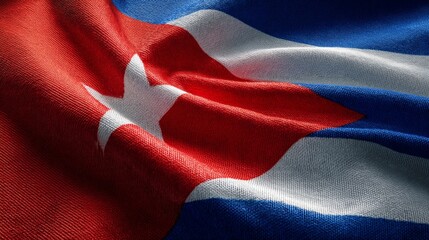 Cuban silk flag waves proudly in celebration of independence day festivities