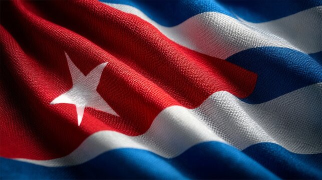 Celebrating Cuban independence day with a vivid silk flag of Cuba showcasing its rich heritage and vibrant colors