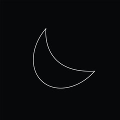 Moon logo design, creative moon, night logo. Cosmic logo, moon symbol on a black background. The phase of the moon Simple template. modern minimalist symbol outline vector flat style. Eps file 69.