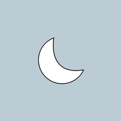 White crescent moon vector symbol icon design. Half moon icon Symbol collection. Moon icon vector sign illustration design. crescent moon icon set isolated on background. Eps file 70.