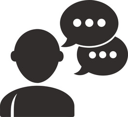 Flat chat conversation icon with clean vector design for mobile or web messages
