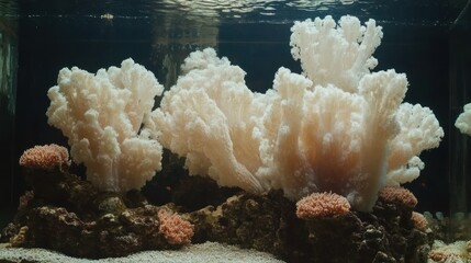 Coral reef ecosystem in an aquarium.