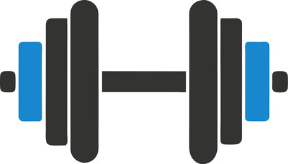 Simple dumbbell symbol for weight training, personal fitness, or gym equipment
