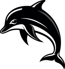 dolphin Silhouette Vector Logo – Animal Illustration