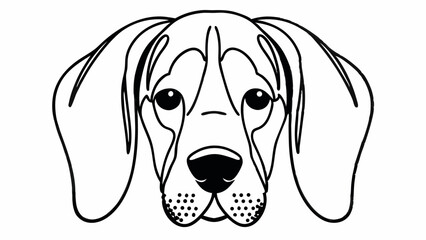 dog head, beagle, simplified features