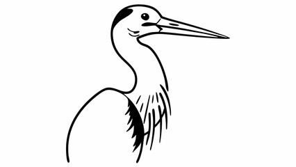 Fototapeta premium simple line drawing of a bird