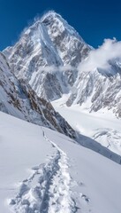 Obraz premium Majestic high altitude mountain pass surrounded by clouds and breathtaking views
