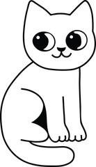 Line art cat icon deasign  