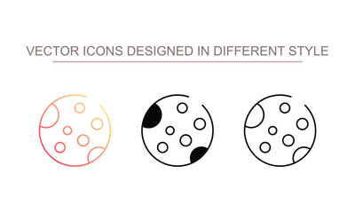 Moon Base icon design with white background stock illustration