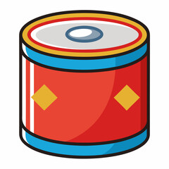 Cartoon tuna tin can vector icon on white background.