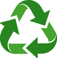 Flat style recycle icon used for green campaigns, ecology infographics, and eco education
