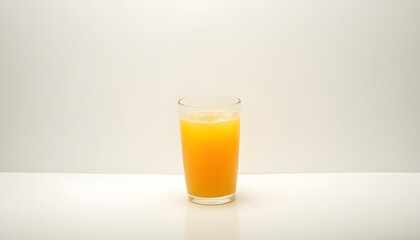 glass of orange juice on white background