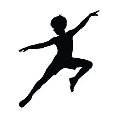 Boy Dancer Performing Solo Pose Silhouette Vector Art Illustration © Nitai Bhowmik
