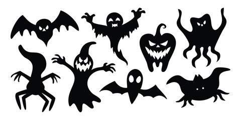 set of silhouettes of animals