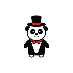 panda in a magician-s hat vector