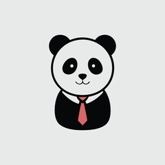 the panda has a tie around its neck vector