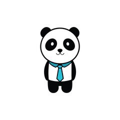 the panda has a tie around its neck vector