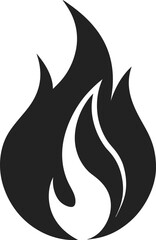 Minimal fire flame icon for emergency alert and safety concept in flat vector illustration style