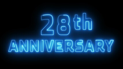 Happy New Anniversary Text Illustration on Black Background.