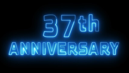 Happy New Anniversary Text Illustration on Black Background.
