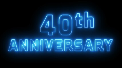 Happy New Anniversary Text Illustration on Black Background.