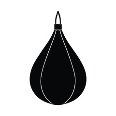 Speed Bag Boxing Training Tool Silhouette Vector Art Illustration