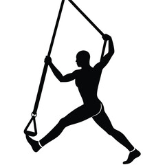 TRX Suspension Trainer Functional Training Gear Silhouette Vector Art Illustration