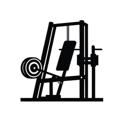 Vertical Leg Press Strength Training Equipment Silhouette Vector Art Illustration