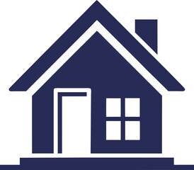 Flat home icon for residential, real estate, or smart house interface symbol