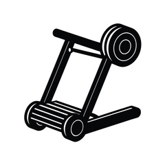 Wrist Roller Machine Forearm Workout Tool Silhouette Vector Art Illustration