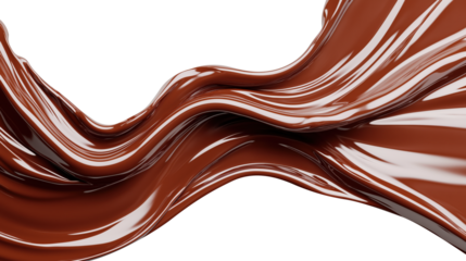 Close-up of melting chocolate dessert isolated on a transparent background, rich textures