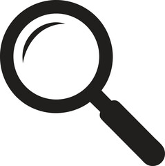 Search icon with magnifying glass for find or browse symbol in modern vector design