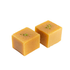 Two Ghee Mysore Pak Indian Sweet on a Transparent Background - Indian Mithai PNG