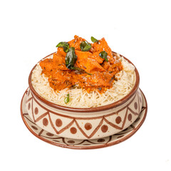 Authentic Paneer Biryani in a traditional pot Beautifully Presented on a Transparent PNG background 