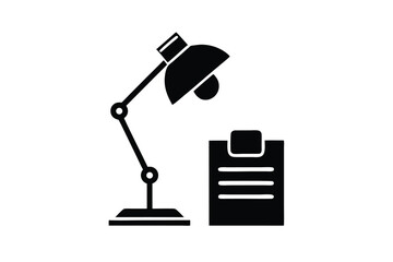 desk lamp vector icon