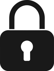 Minimal lock icon for access control, privacy or login protection design concept