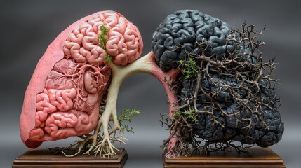 Lungs and Brain: A Symbiotic Contrast of Health and Disease