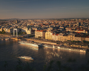 Nice houses at the riverbank of Budapest, Hungary