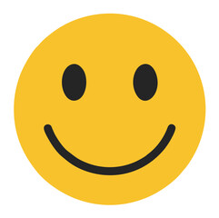 Fototapeta premium Yellow face icon with black eyes and smile resembling a typical smiling emoji