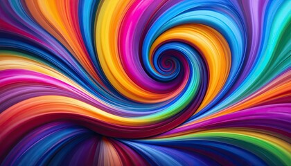 Vibrant rainbow swirl abstract art background
