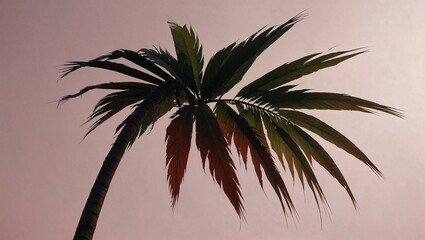 Creative summer copy space layout on pastel background. Minimal abstract tropical, summer and travel concept.