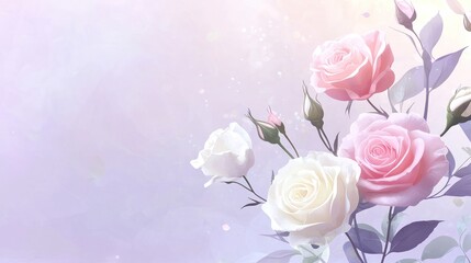Delicate pastel roses in a soft, dreamy arrangement.