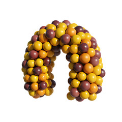 A creative archway sculpture made with vibrant fruits adding joy with a on transparent background