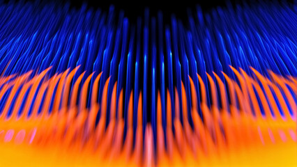 Vibrant abstract representation of sound waves illustrating frequency and amplitude changes in a digital format