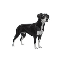 Obraz premium Low Poly Dog in Vector black and grey