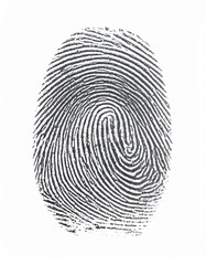 Black finger print texture on white background.