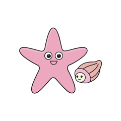 Cute Dancing Starfish On Sandy Beach